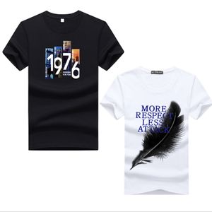 T-Shirt Manches Courtes Pour Homme - 2 Pièces - Noir / Blanc